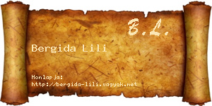 Bergida Lili névjegykártya
